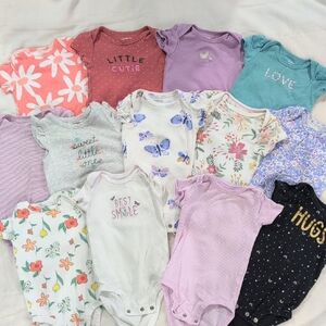 Assorted Colorful 6m Baby Onesies